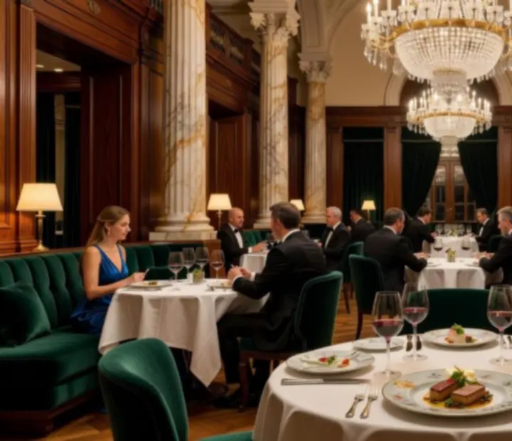 Elegáns, félhomályos vacsoratér fine-dining tálalással a Borudvarban